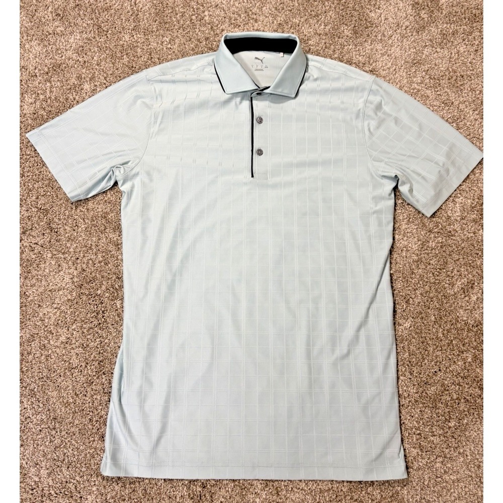 Puma Mens Tile Polo Golf Shirt New 2025  Size Small Light Blue color